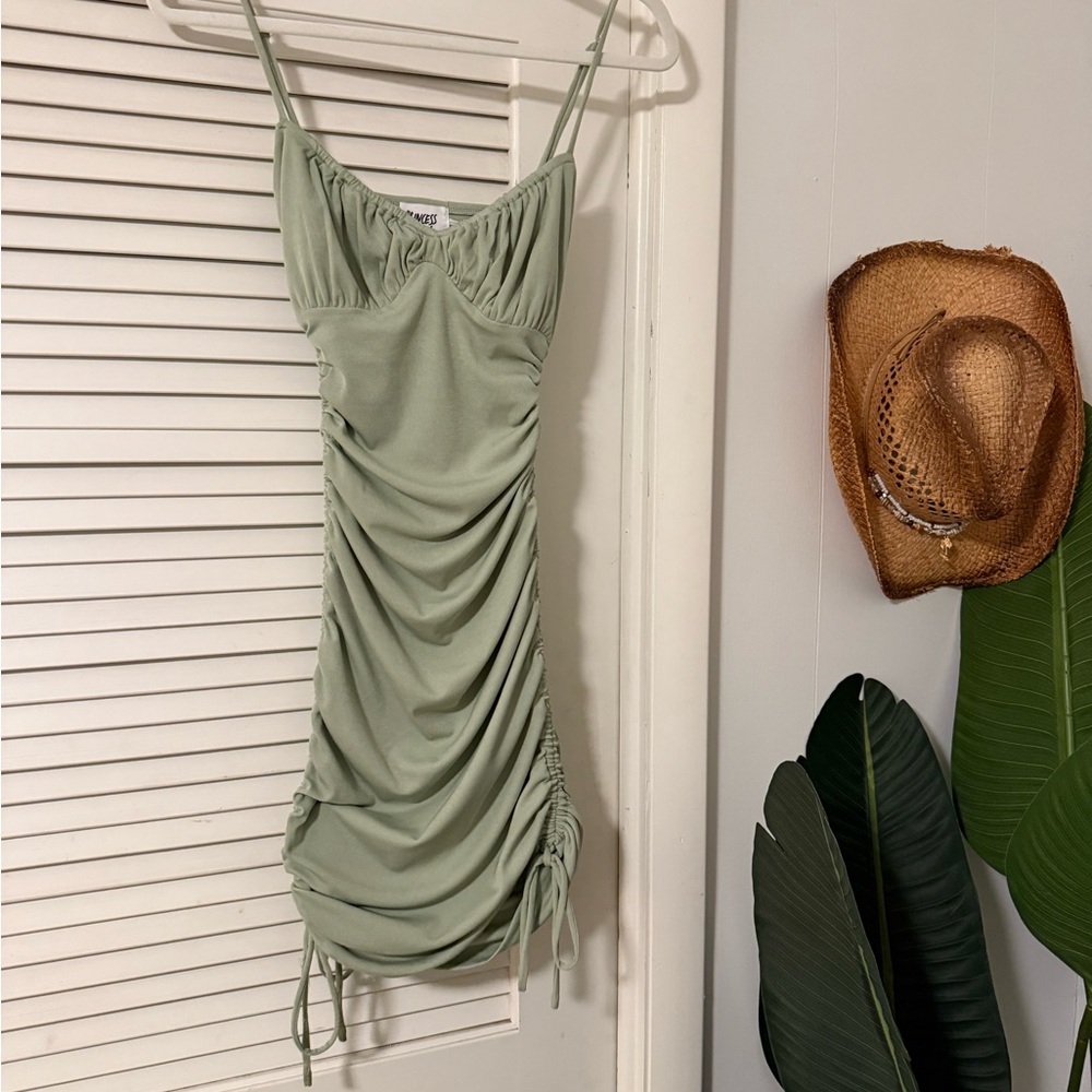 Princess Polly Light Green Ruched Mini Dress